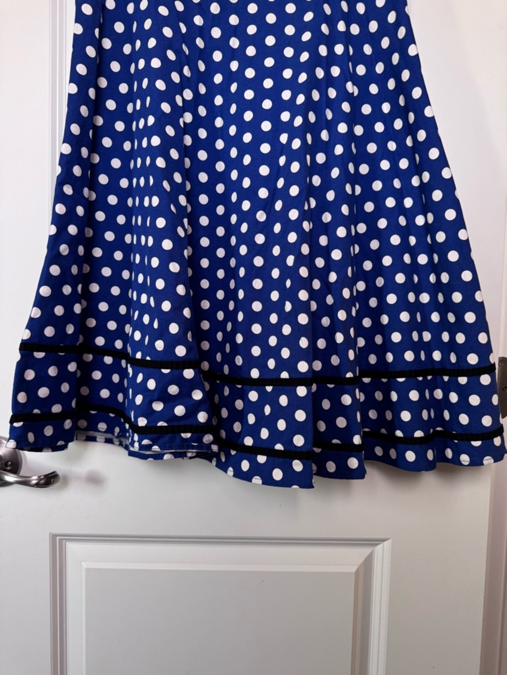 Summer Polka Dot Cotton Vintage Elegant Dress Big Swing - Picture 2 of 7
